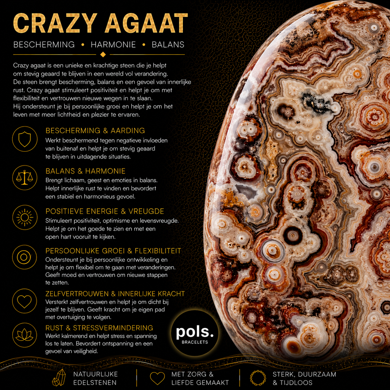 Crazy Agaat 8mm