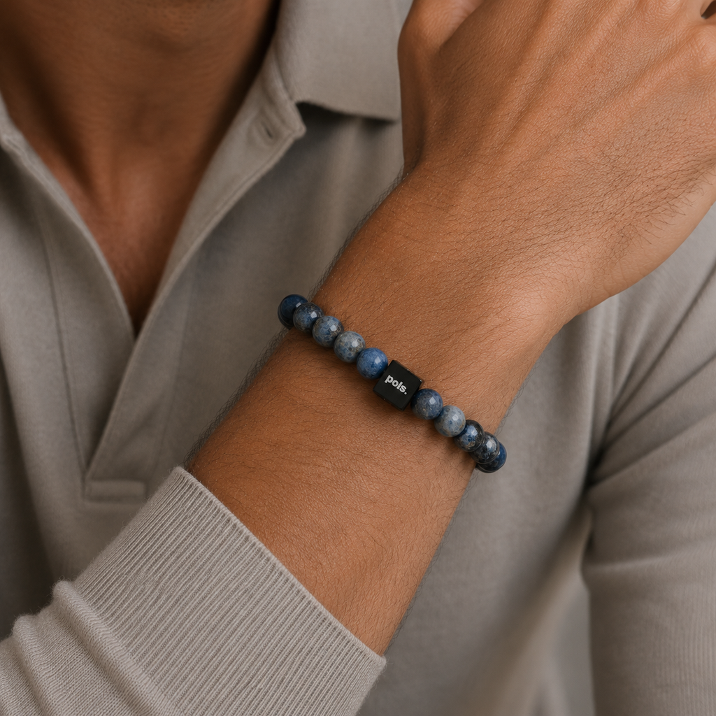 Heren Armband Dumortieriet - 8mm Natuursteen
