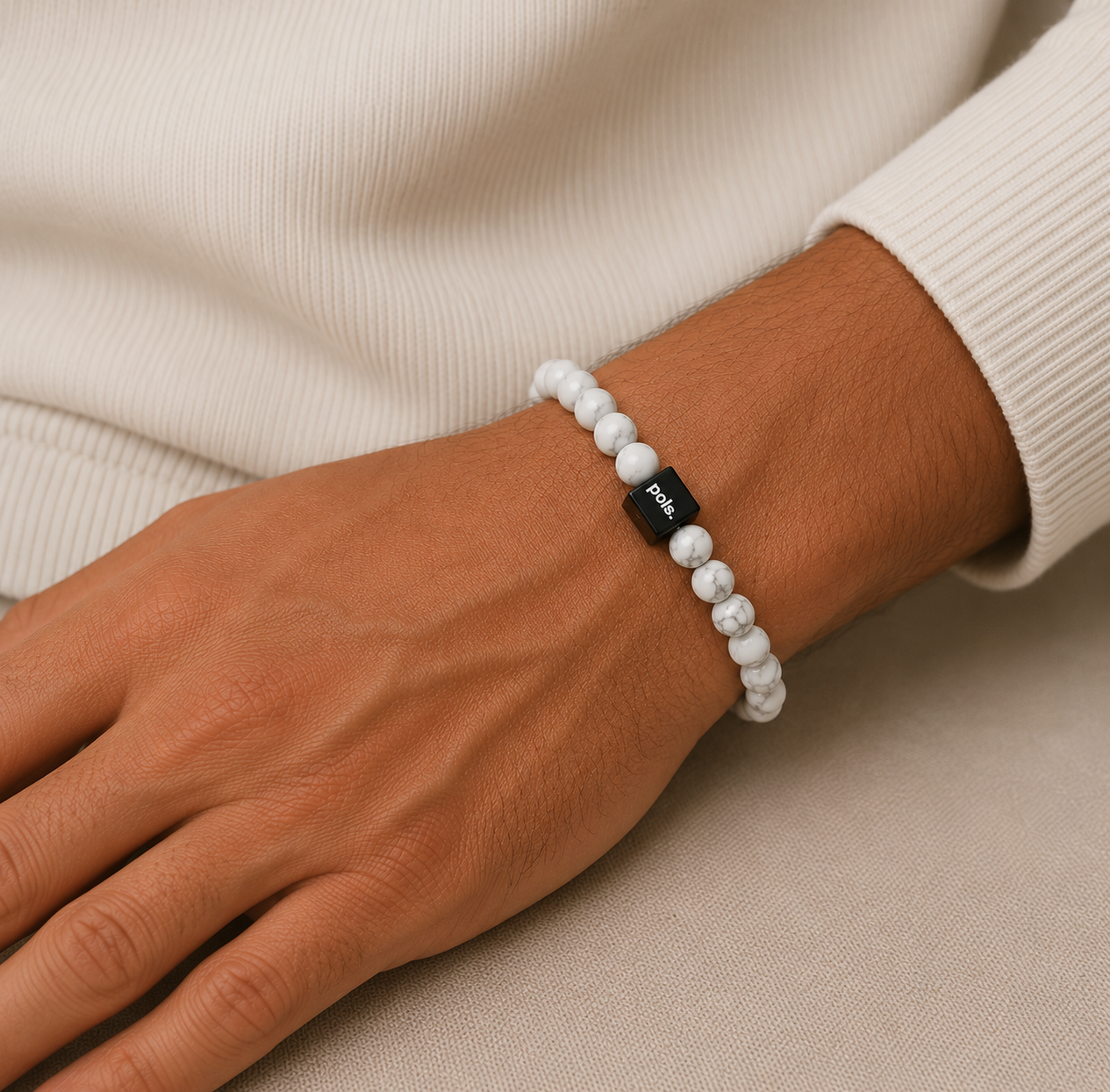 Heren Armband Howliet - 8mm Natuursteen