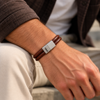 Glad Dubbel Bruin Leren Armband - 12mm Leer