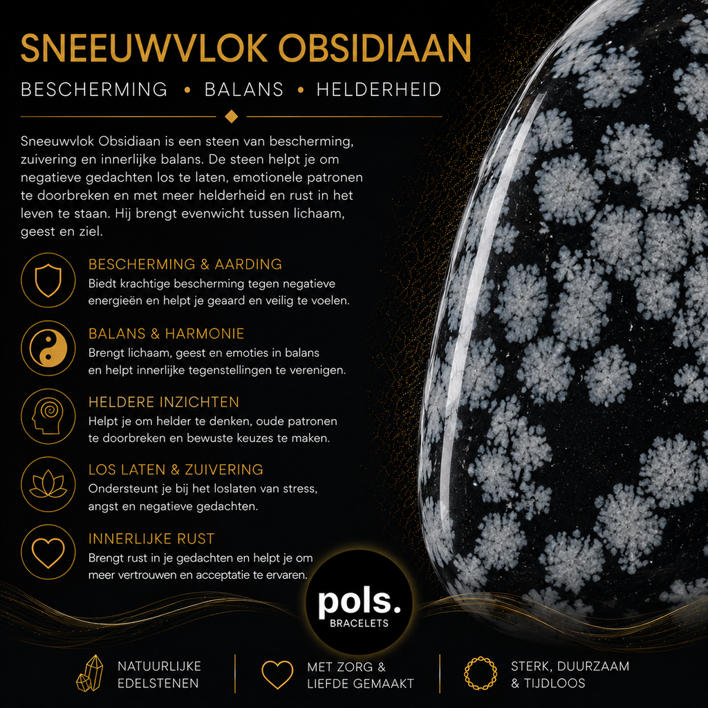 Sneeuwvlok Obsidiaan 8mm