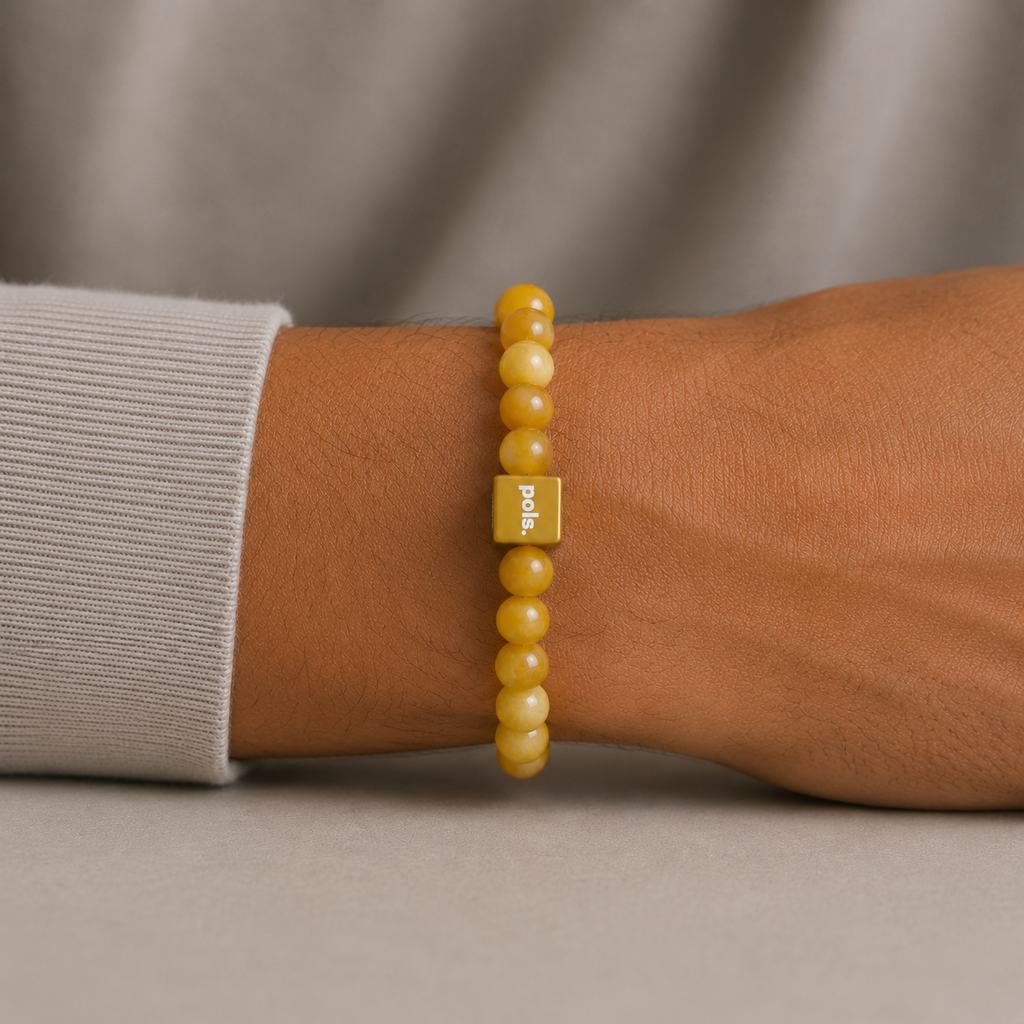 Heren Armband Tijgeroog Geel - 8mm Natuursteen