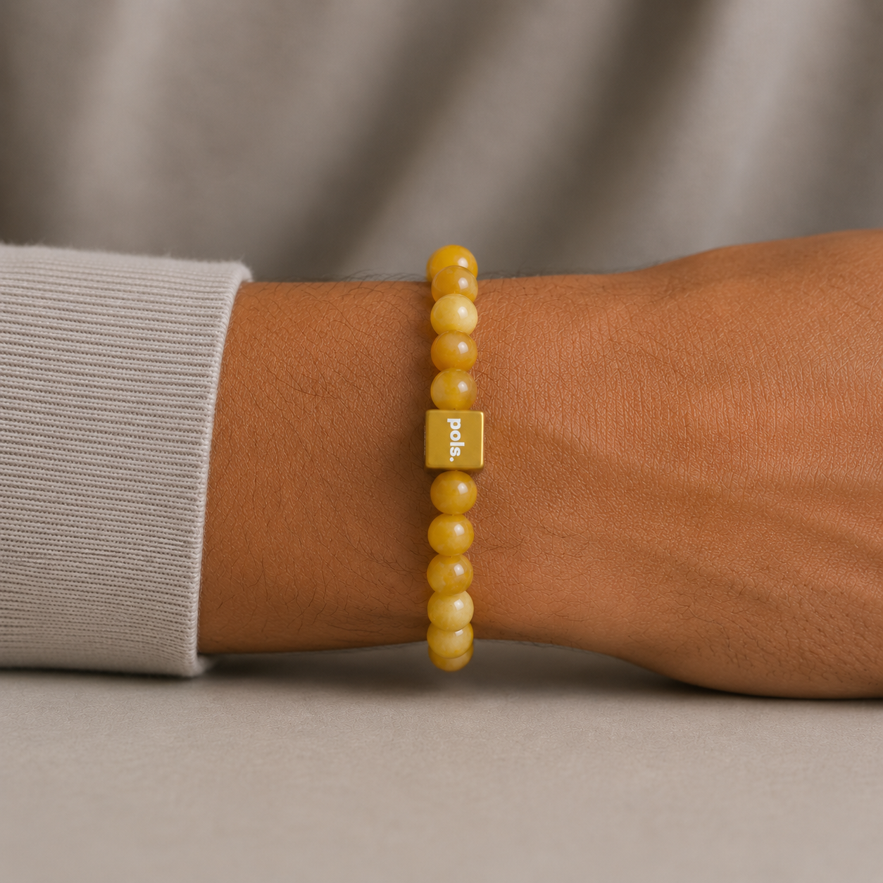 Heren Armband Tijgeroog Geel - 8mm Natuursteen
