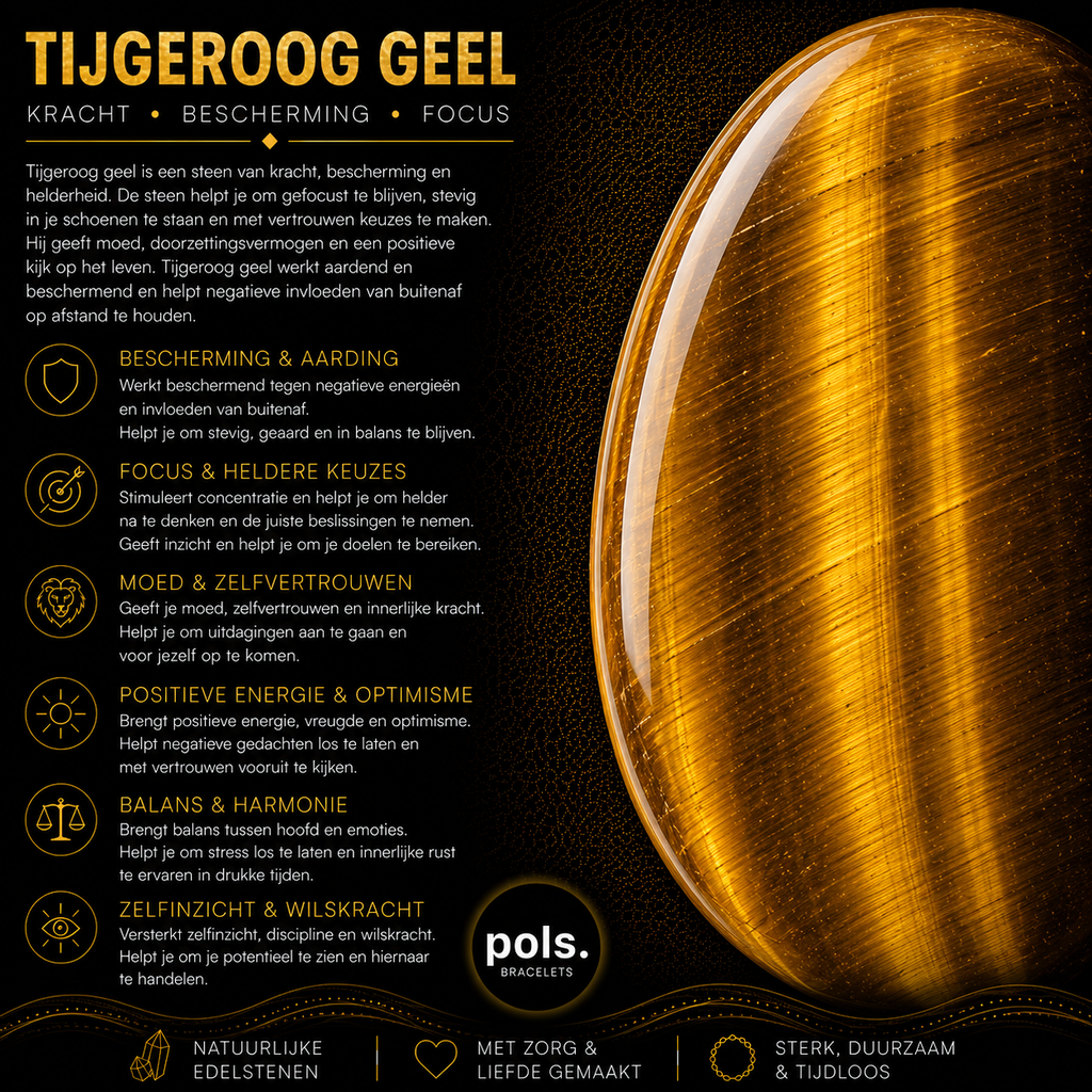 Tijgeroog Geel 8mm